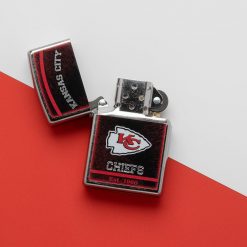 Zippo - NFL Kansas City Chiefs Design Lighter Front Side Open With Color Background