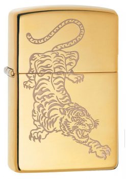 Zippo - Tiger Lighter Front Side Closed