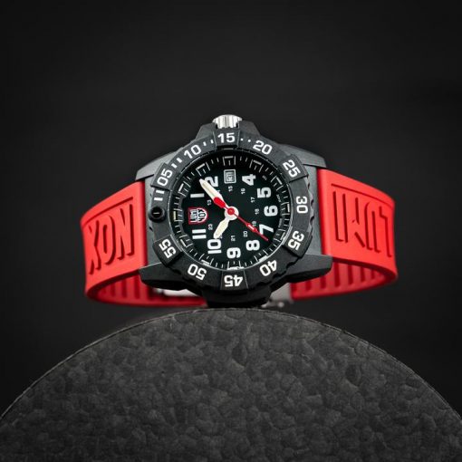 Luminox 24mm Cut-To-Fit Strap - Red On Watch Horizontal