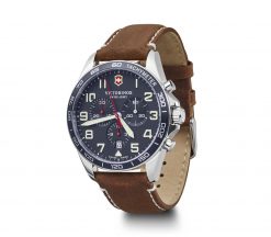 Victorinox - Fieldforce Chrono - Brown Leather Strap Front Side Left