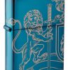 Zippo - Medieval Coat of Arms Design Lighter Front Side Closed Angled