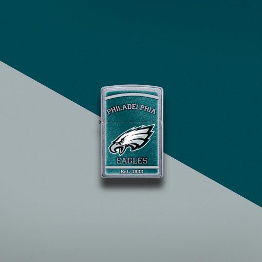 Zippo - NFL Philadelphia Eagles Design Lighter Front Side Closed With Color Background