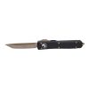 Microtech Ultratech T/E OTF Automatic Knife Bronze Blade Black Handle Front Side Open