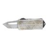 Microtech Exocet Sand Trooper D/E F/S T/E CA Legal OTF Automatic Distressed White Handle Front Side Open