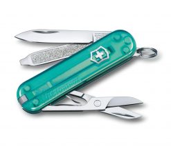 Victorinox Classic SD - Transparent Tropical Surf Front Side Open