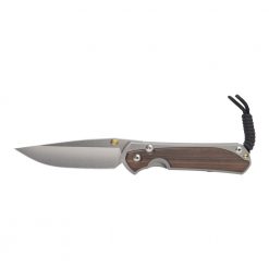 Chris Reeve Large Sebenza 31 S45VN Drop Point Titanium Handle With Macassar Ebony Inlays Front Side Open