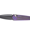 Medford Nosferatu Automatic PVD S35VN Blade PVD Titanium Handle Violet Hardware/Brushed Violet Clip Front Side Open