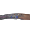 Medford Marauder S35VN Vulcan Tanto Blade Bead Blasted Cement with Violet Peaks and Valleys Sculpted Handle Back Side Open