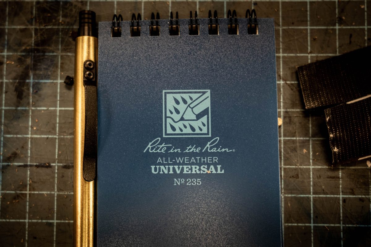 The Rite in the Rain all weather notebook is great for any weather condition you may run into. 