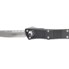 Microtech Troodon Stonewash Double Edge Dagger OTF Automatic Knife Black Handle Front Side Open