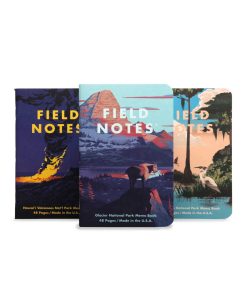 Field Notes National Parks Series F Glacier/Hawai’i Volcanoes/Everglades - Graph Paper Memo Book 3 Pack (48 Pages) Front Centered