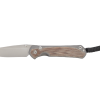 Chris Reeve Knives Small Sebenza 31 S35VN Titanium Handle with Natural Canvas Micarta Inlay Front Side Open