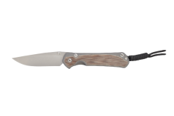 Chris Reeve Knives Small Sebenza 31 S35VN Titanium Handle with Natural Canvas Micarta Inlay Front Side Open