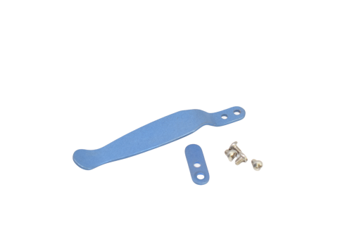Rick Hinderer Solid Pocket Clip & Filler Tab Set Battle Blue Titanium All Parts