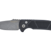 Pro-Tech Small Bladed Rockeye Auto Acid Washed S35VN Blade Textured Black Aluminum Handle Front Side Open