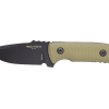 Pro-Tech Small Bladed Rockeye Black DLC S35VN Fixed Blade Green 3D G-10 Handle Front Side