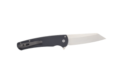 a Pro-Tech Malibu Reverse Tanto CPM-20CV Blade Textured Black Anodized Aluminum Handles knife on a white background.