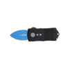 Microtech Exocet CA Jedi Knight Legal OTF Automatic Knife Blue D/E Blade Black Aluminum Handle Front Side Close
