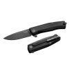 LionSteel Myto Old Black M390 Drop Point Blade Black Aluminum Handle Front Side Open and Back Side Closed