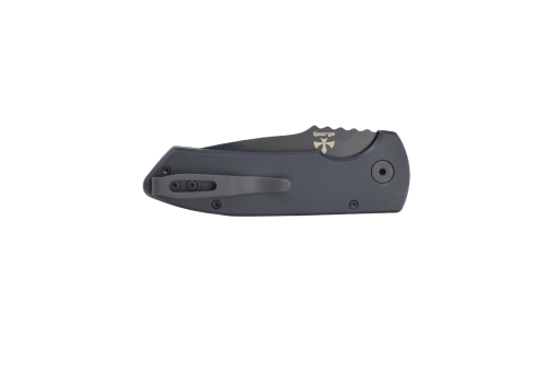 Pro-Tech Small Bladed Rockeye Auto Black S35VN Drop Point Blade Black Aluminum Handle Back Side Closed
