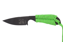 White River M1 Backpacker Black IONBOND S30VN Blade Reflective Green Paracord Front Side