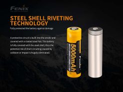 Fenix ARB-L21-5000 Rechargeable Li-ion 21700 Battery - 5000mAh Infrographic 4 Steel Shell