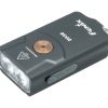 Fenix E03R Grey Keychain Flashlight - 260 Lumens Front Side Diagonal