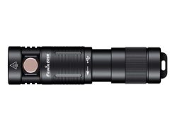Fenix E09R Rechargable Black Flashlight - 600 Lumens Front Side Horizontal