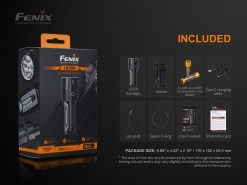 Fenix LR35R Black Flashlight - 10000 Lumens Infographic Box Contents