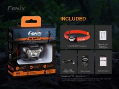 Fenix HL18R-T Rechargable Headlamp - 500 Lumens Infographic Box Contents