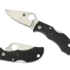 Spyderco Manbug Satin VG-10 Clip Point Blade Black FRN Handle Front Side Open and Back Side Closed
