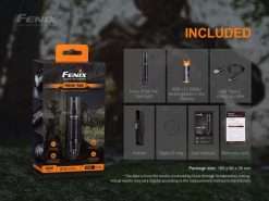 Fenix PD36R TAC Tactical Black Flashlight - 3000 Lumens Infographic Box Contents