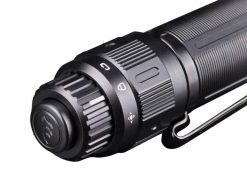 Fenix PD36R TAC Tactical Black Flashlight - 3000 Lumens Button Close Up