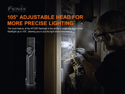 Fenix WT25R Adjustable Head Black Flashlight - 1000 Lumens Infographic Adjustable Head