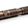 Fenix E05R Brown Keychain Flashlight - 400 Lumens Front Side Diagonal