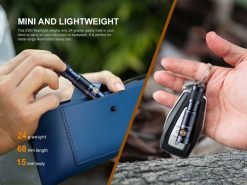 Fenix E05R Black Keychain Flashlight - 400 Lumens Infographic Lightweight