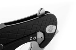Lionsteel L.E. One Stonewash CPM-MagnaCut Karambit Blade Black Aluminum Handle Flipper Tab Close Up