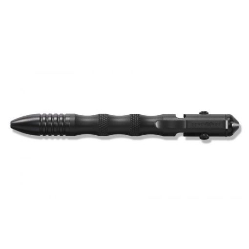 Benchmade 1120-1 Longhand AXIS Bolt-Action Pen Black 6061-T6 Aluminum Handle - Black Ink Clip Side Horizontal Open