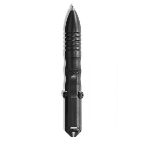 Benchmade 1121-1 Shorthand AXIS Bolt-Action Pen Black 6061-T6 Aluminum Handle - Black Ink Clip Side Vertical Open