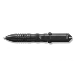Benchmade 1121-1 Shorthand AXIS Bolt-Action Pen Black 6061-T6 Aluminum Handle - Black Ink Clip Side Horizontal Open