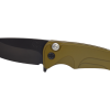 Medford Smooth Criminal Black PVD S35VN Drop Point Blade Yellow Aluminum Handle Black PVD Hardware/Clip Front Open