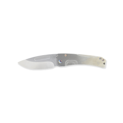 Medford Slim Midi Marauder Tumbled S35VN Drop Point Blade Tumbled Titanium Handle Flamed Hardware/Clip Front Side Open