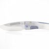 Medford Slim Midi Marauder Satin S35VN Drop Point Blade Tumbled Blue Titanium Handle with Faced Silver Flats Blue Hardware/Clip Front Side Open