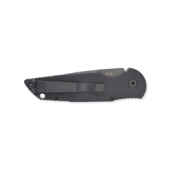 a Pro-Tech TR-3 SWAT Tactical Response 3 154CM Drop Point Blade Black Aluminum Handle on a white background.