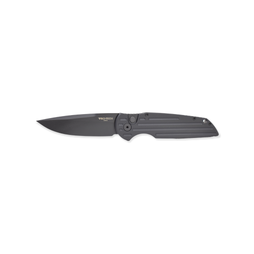 a Pro-Tech TR-3 SWAT Tactical Response 3 154CM Drop Point Blade Black Aluminum Handle on a white background.