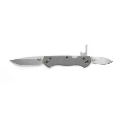 Benchmade 317 Weekender Stonewash S30V Clip-Point Blade Cool Gray G-10 Handle Front Side Both Sides Open