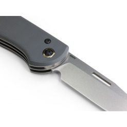 Benchmade 317 Weekender Stonewash S30V Clip-Point Blade Cool Gray G-10 Handle Back Side Open Diagonal Close Up