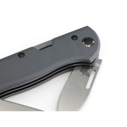 Benchmade 317 Weekender Stonewash S30V Clip-Point Blade Cool Gray G-10 Handle Back Side Both Partially Open