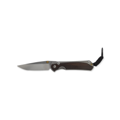 Chris Reeve Knives Small Sebenza 31 S35VN Titanium Handle with Macassar Ebony Inlay Front Side Open
