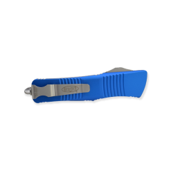 Microtech Troodon OTF Automatic Knife Satin S/E Blade Blue Aluminum Handle Back Side Closed